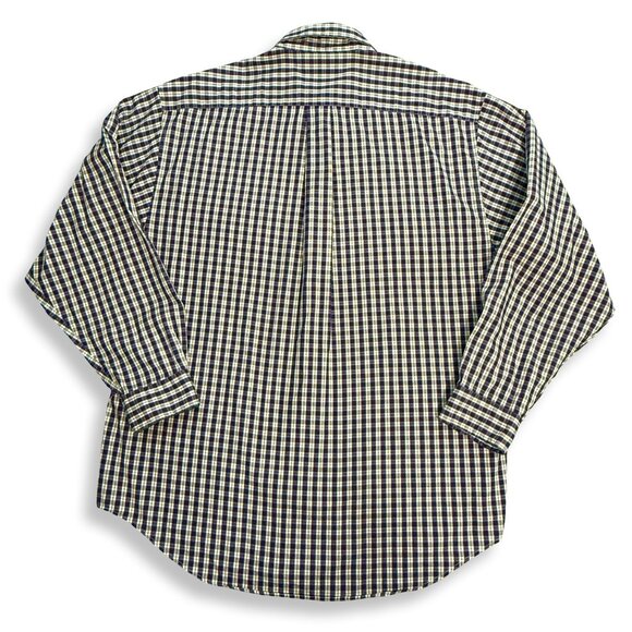 Hathaway Sport Shirt Mens Large Plaid Button Down Long Sleeve Pinpoint Oxford - Picture 4 of 7